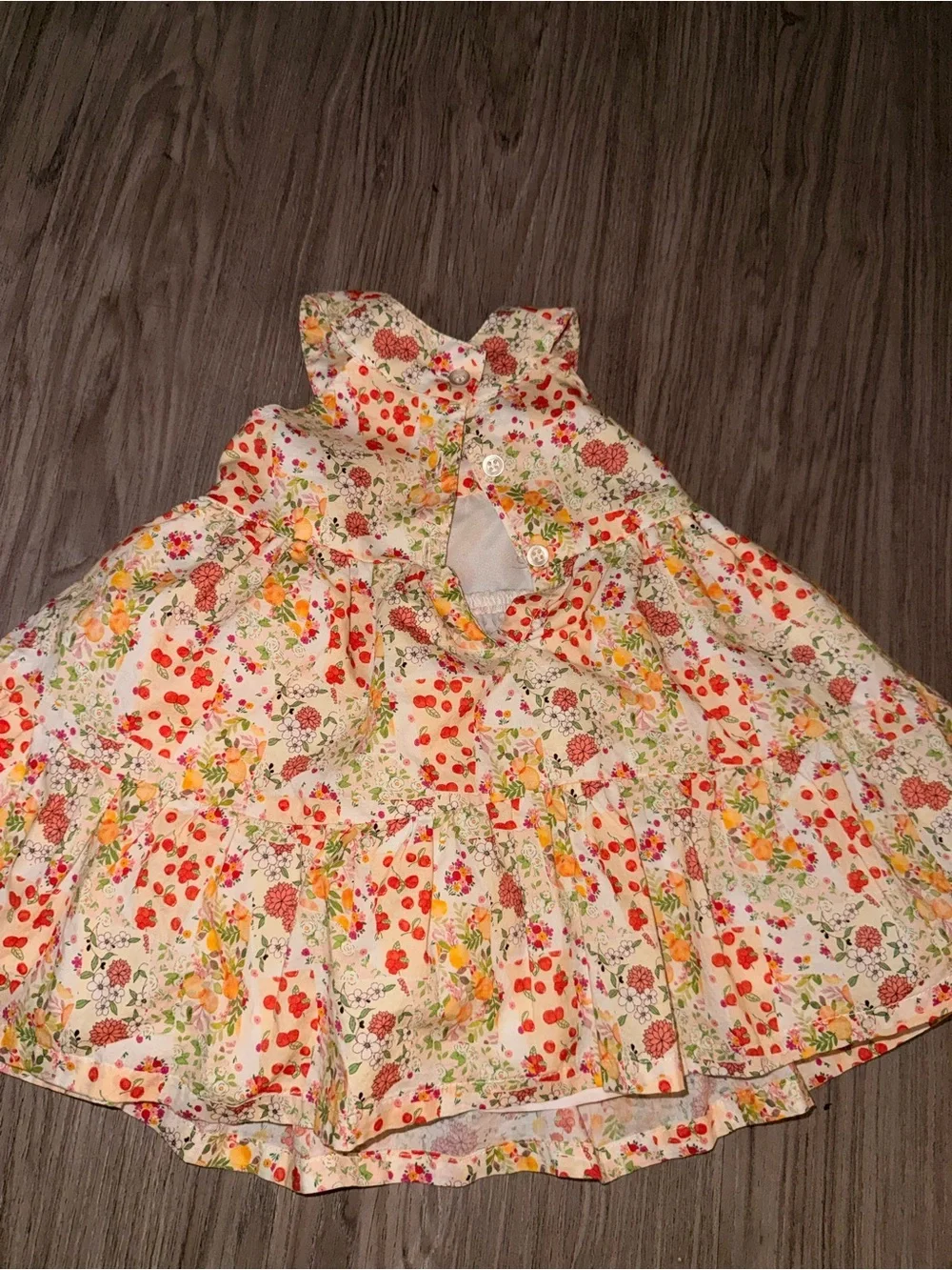 Carter's Cream Floral Dress with Red & Yellow Flowers